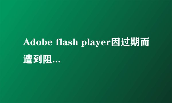 Adobe flash player因过期而遭到阻止怎么解决