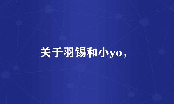 关于羽锡和小yo，