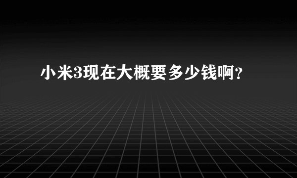 小米3现在大概要多少钱啊？