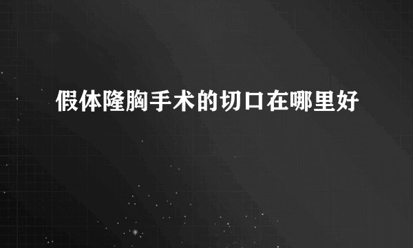 假体隆胸手术的切口在哪里好
