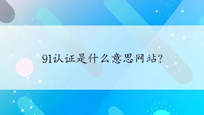 91认证是什么意思网站?