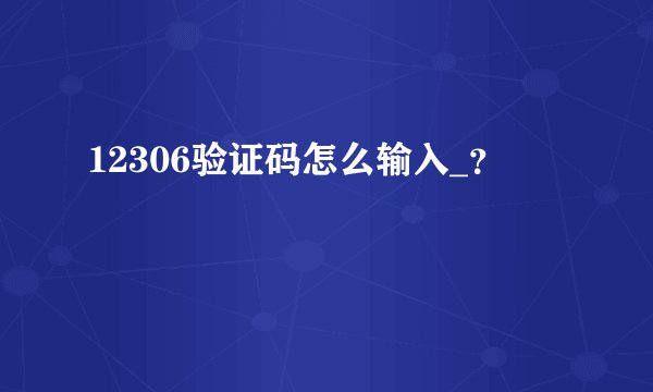 12306验证码怎么输入_？