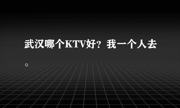武汉哪个KTV好？我一个人去。