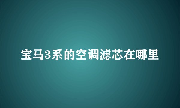宝马3系的空调滤芯在哪里