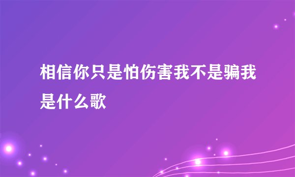 相信你只是怕伤害我不是骗我是什么歌