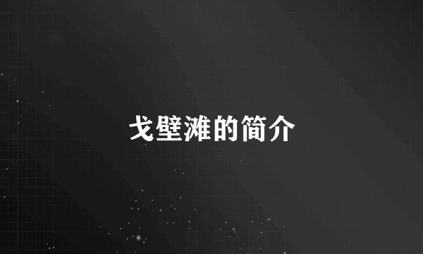 戈壁滩的简介