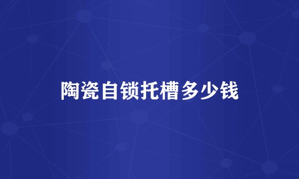 陶瓷自锁托槽多少钱