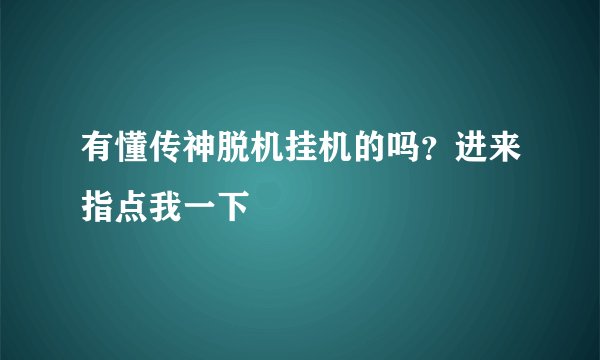 有懂传神脱机挂机的吗？进来指点我一下