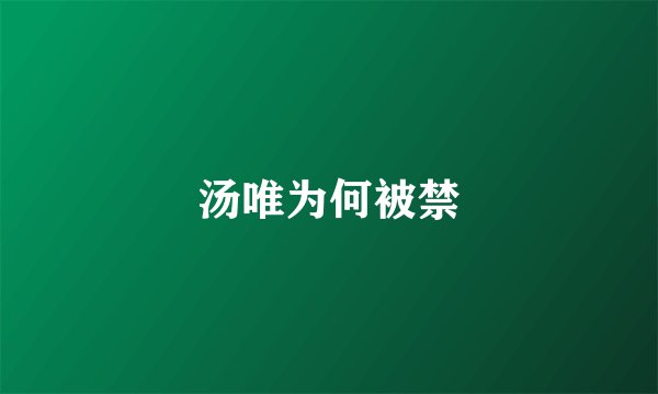 汤唯为何被禁