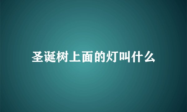 圣诞树上面的灯叫什么