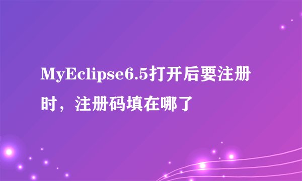 MyEclipse6.5打开后要注册时，注册码填在哪了