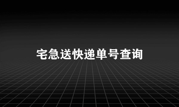 宅急送快递单号查询