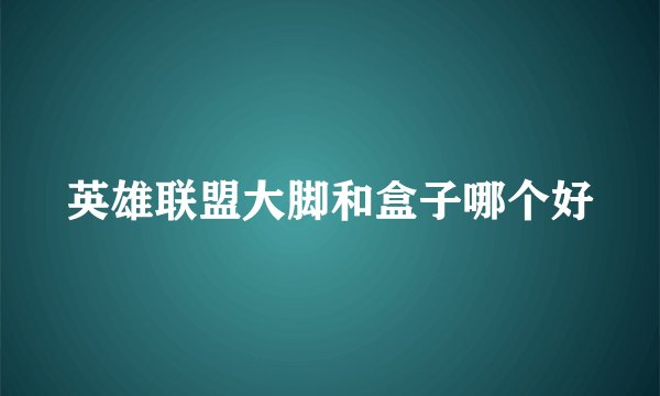 英雄联盟大脚和盒子哪个好