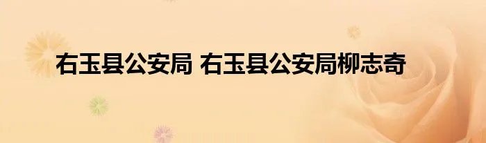 右玉县公安局 右玉县公安局柳志奇