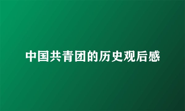 中国共青团的历史观后感
