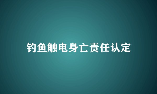 钓鱼触电身亡责任认定