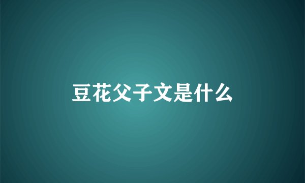豆花父子文是什么