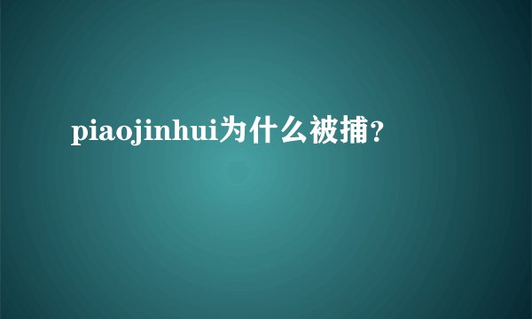 piaojinhui为什么被捕？