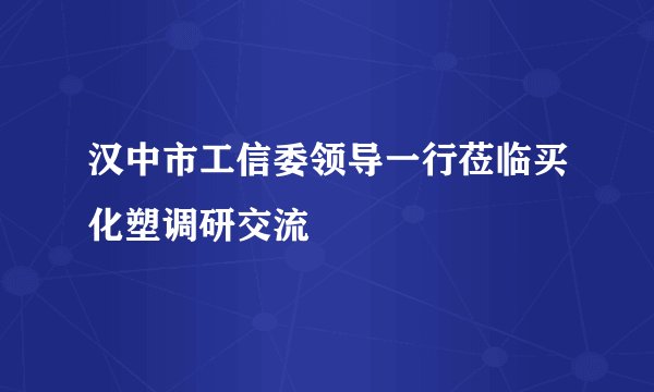汉中市工信委领导一行莅临买化塑调研交流