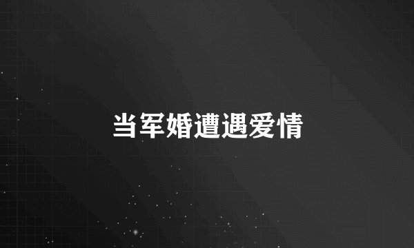 当军婚遭遇爱情