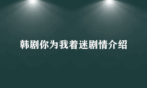 韩剧你为我着迷剧情介绍