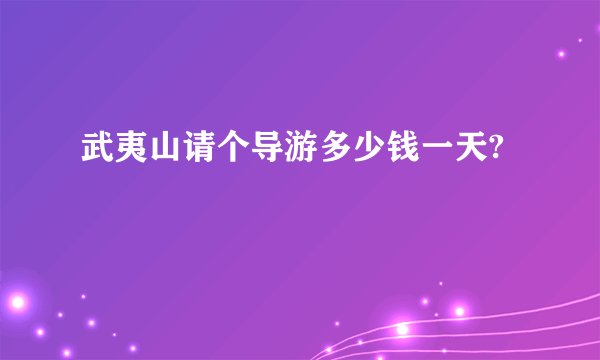 武夷山请个导游多少钱一天?
