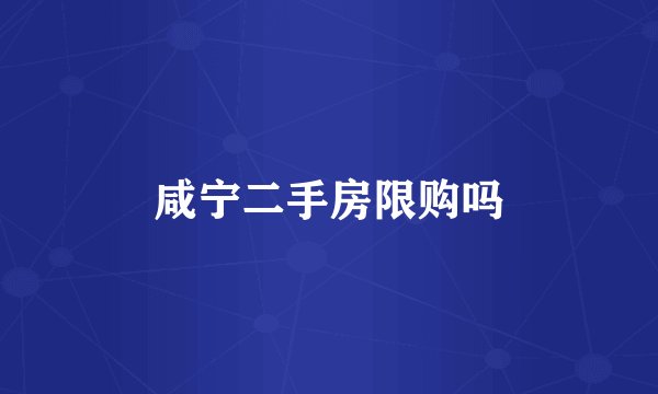 咸宁二手房限购吗