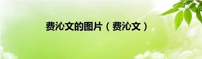 费沁文的图片（费沁文）