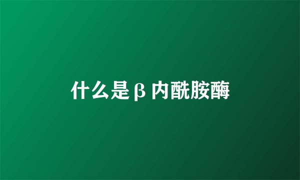 什么是β内酰胺酶