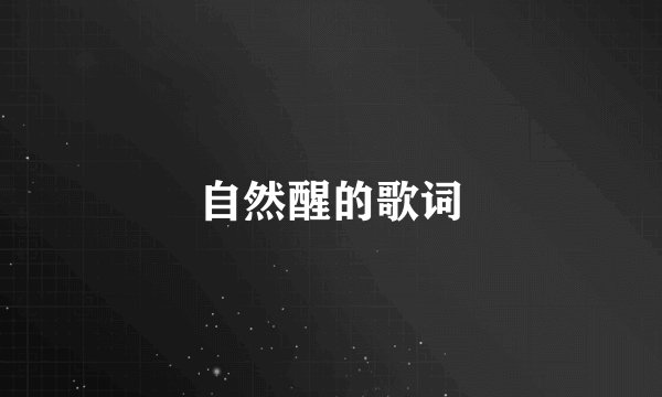 自然醒的歌词