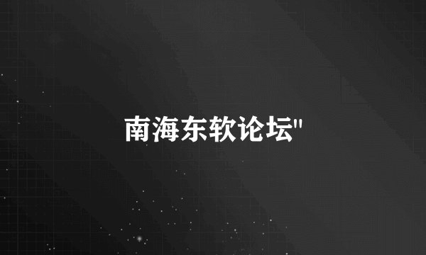 南海东软论坛
