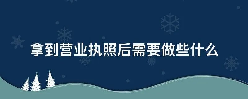 拿到营业执照后需要做些什么