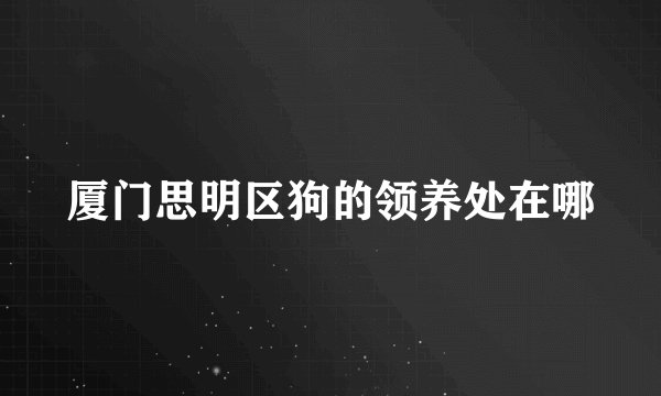 厦门思明区狗的领养处在哪