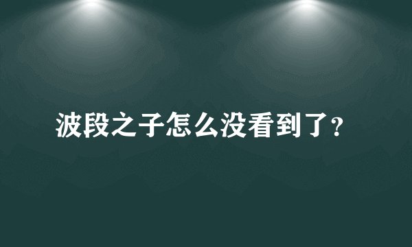 波段之子怎么没看到了？