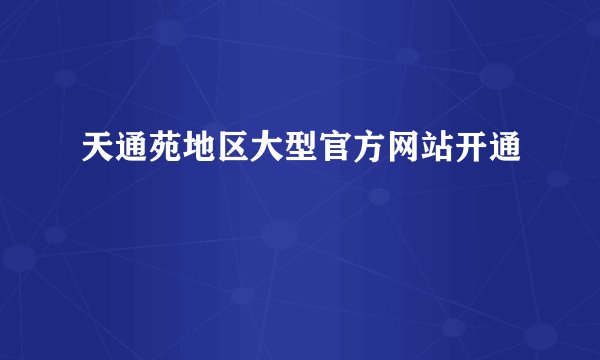 天通苑地区大型官方网站开通