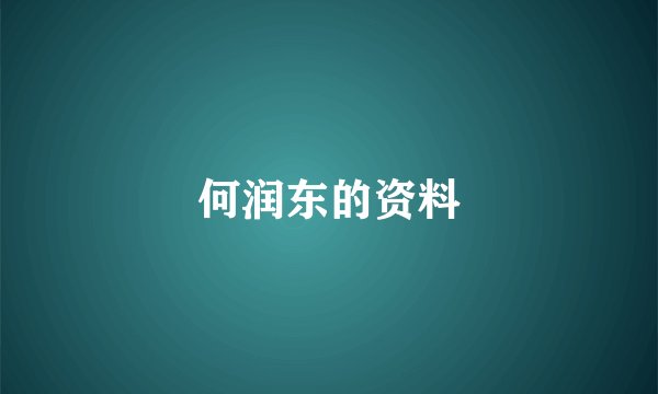何润东的资料