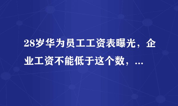 28岁华为员工工资表曝光，企业工资不能低于这个数，否则要受罚