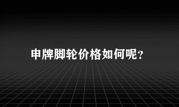 申牌脚轮价格如何呢?