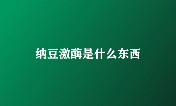 纳豆激酶是什么东西
