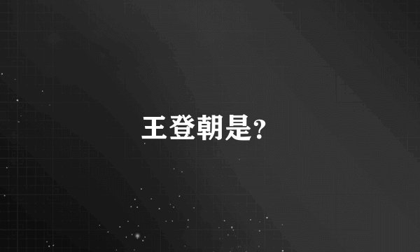 王登朝是?
