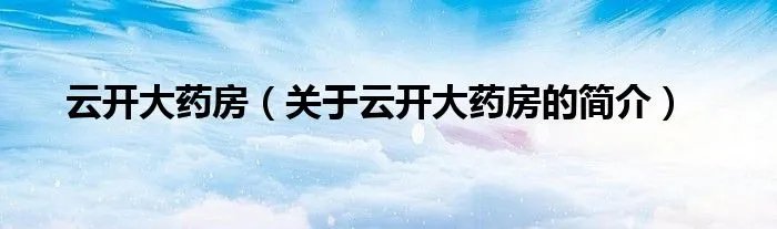 云开大药房（关于云开大药房的简介）