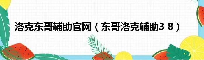 洛克东哥辅助官网（东哥洛克辅助3 8）