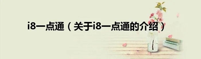 i8一点通(关于i8一点通的介绍)
