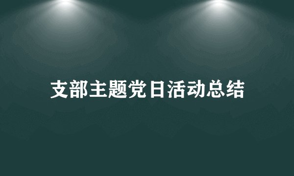 支部主题党日活动总结