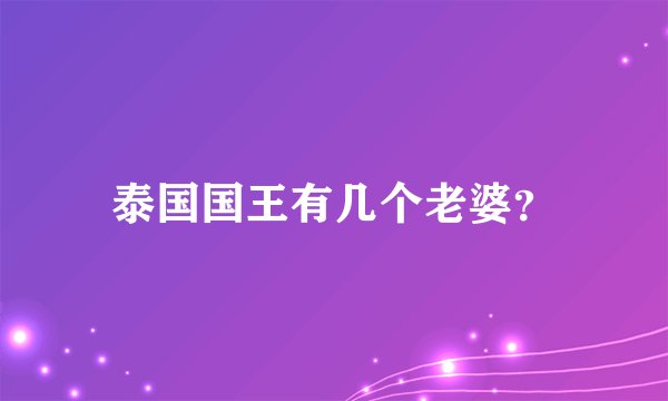 泰国国王有几个老婆？