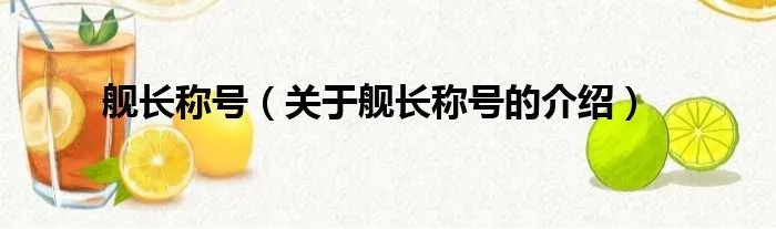 舰长称号（关于舰长称号的介绍）