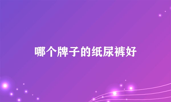 哪个牌子的纸尿裤好