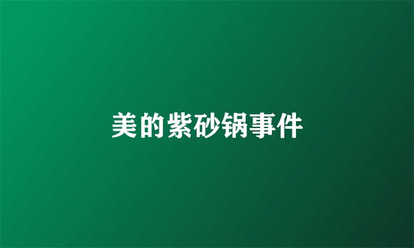 美的紫砂锅事件