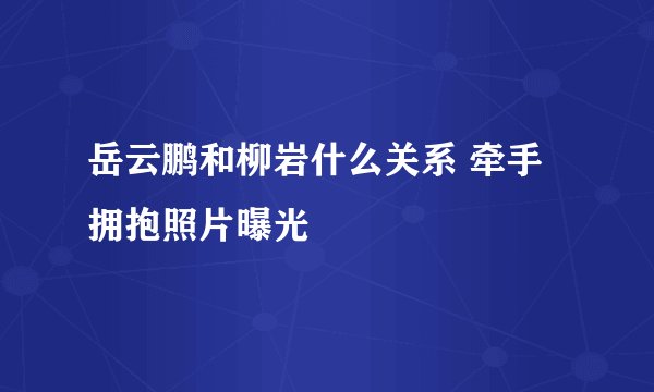 岳云鹏和柳岩什么关系 牵手拥抱照片曝光