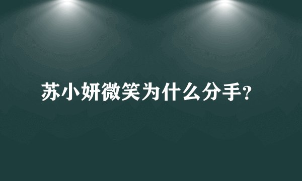 苏小妍微笑为什么分手？